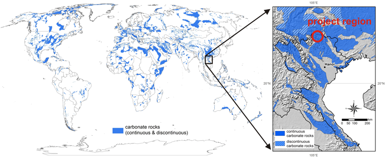 Karstvorkommen weltweit und in der Projektregion